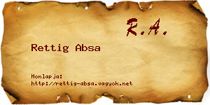Rettig Absa névjegykártya